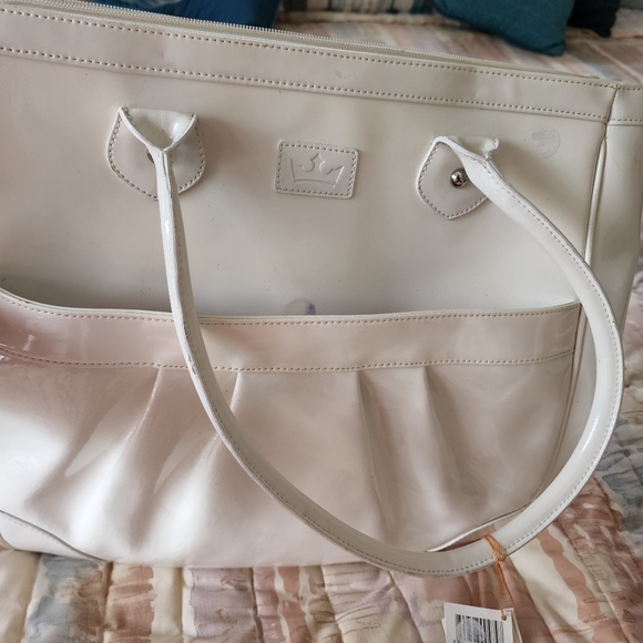NWT Baekgaard Pearl  White Genuine  Patent Leather Tote - Picture 12 of 14